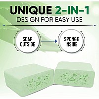 Ttaio Esponjabon Aloe Vera Soap Sponge Gentle Shower Scrubber With Mini Mother Of Pearl Cleaning Bath Wash Scrub Dirt O