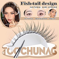 Toochunag Natural Lash Clusters Kit Wispy Eyelash Extension Kit With 8Ml Clear Lash Glue 912Mm Cluster Eyelashes Extensions Diy