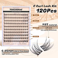 Toochunag Natural Lash Clusters Kit Wispy Eyelash Extension Kit With 8Ml Clear Lash Glue 912Mm Cluster Eyelashes Extensions Diy