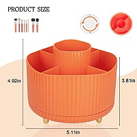 Anyoifax 360 Rotating Makeup Brush Holder Organizer Make Up Brushes Cup For Vanity 5 Slot Spinning Makeup Organizers For Cosme