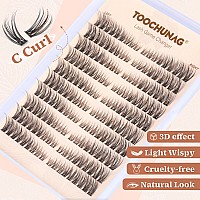 Toochunag Clusters Lash Extension Kit Natural Cluster Eyelash Extensions Wispy Individual Lashes Clusters Kit With Clear Lash Gl