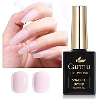 Carmu Barely Pink Gel Nail Polish 1 Pcs 05 Fl Oz Jelly Nude Pink Neutral Sheer Nail Polish Soak Off Uv Led Lamp Gel Polish Nail