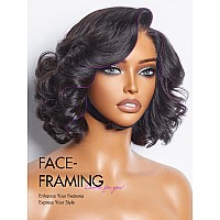 Luvme Hair 8 Inch Natural Black Bob Wig Human Hair Pre Cut Glueless Hd Lace Closure Wigs Big Curly Mature Boss Left C Parted Wi