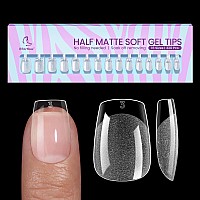 Btartbox Extra Short Coffin Fake Nails 320Pcs Short Nail Tips Preshape Half Matte Soft Gel Tips Full Cover Clear Acrylic Fal