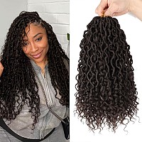 Lickran 14 Inch Goddess Locs Crochet Hair 8 Packs Faux Locs Crochet Hair Pre Looped Soft Locs Crochet Hair For Black Women Boho