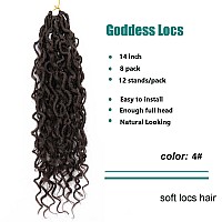 Lickran 14 Inch Goddess Locs Crochet Hair 8 Packs Faux Locs Crochet Hair Pre Looped Soft Locs Crochet Hair For Black Women Boho