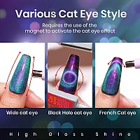 Mizhse 9D Cat Eye Gel Nail Polish Cateye Gel Nail Polish Blue Chameleon Galaxy Effect 9D Magnetic Gel Nail Polish Soak Off Nail