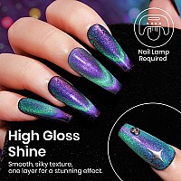 Mizhse 9D Cat Eye Gel Nail Polish Cateye Gel Nail Polish Blue Chameleon Galaxy Effect 9D Magnetic Gel Nail Polish Soak Off Nail