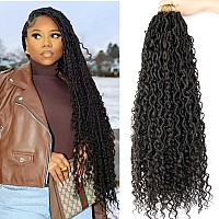 Lickran 24 Inch Goddess Locs Crochet Hair Extensions 8 Packs Soft Locs Crochet Hair Pre Looped Boho Faux Locs Crochet Hair For B