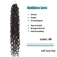 Lickran 24 Inch Goddess Locs Crochet Hair Extensions 8 Packs Soft Locs Crochet Hair Pre Looped Boho Faux Locs Crochet Hair For B