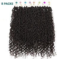 Lickran 24 Inch Goddess Locs Crochet Hair Extensions 8 Packs Soft Locs Crochet Hair Pre Looped Boho Faux Locs Crochet Hair For B