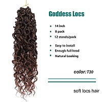 Lickran14 Inch Goddess Locs Crochet Hair Pre Looped 8 Packs Boho Faux Locs Crochet Hair For Black Women Soft River Locs Crochet