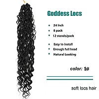 Lickran 24 Inch Soft Goddess Locs Crochet Hair For Black Women 8 Packs Faux Locs Crochet Hair Pre Looped Hippie Locs Crochet Loc