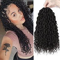 14 Inch Goddess Locs Crochet Hair 8 Packs Boho Faux Locs Crochet Hair Pre Looped River Locs Crochet Hair With Curly Ends Soft Lo