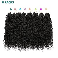 14 Inch Goddess Locs Crochet Hair 8 Packs Boho Faux Locs Crochet Hair Pre Looped River Locs Crochet Hair With Curly Ends Soft Lo