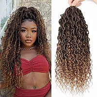 Lickran 18 Inch Goddess Locs Crochet Hair 8 Packs Faux Locs Crochet Hair Pre Looped Culy Boho Style Braids Soft Locs Crochet Hai