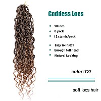 Lickran 18 Inch Goddess Locs Crochet Hair 8 Packs Faux Locs Crochet Hair Pre Looped Culy Boho Style Braids Soft Locs Crochet Hai