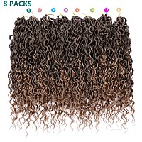 Lickran 18 Inch Goddess Locs Crochet Hair 8 Packs Faux Locs Crochet Hair Pre Looped Culy Boho Style Braids Soft Locs Crochet Hai