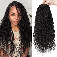 Lickran 18 Inch Goddess Locs Crochet Hair 8 Packs Soft Locs Crochet Hair For Black Women Boho Faux Locs Crochet Hair Pre Looped