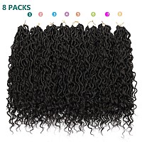 Lickran 18 Inch Goddess Locs Crochet Hair 8 Packs Soft Locs Crochet Hair For Black Women Boho Faux Locs Crochet Hair Pre Looped