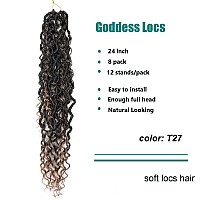 Lickran 24 Inch Faux Locs Crochet Hair 8 Packs Goddess Locs Crochet Hair For Black Women Pre Looped Soft River Locs Crochet Hair