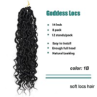 Lickran 14 Inch Goddess Locs Crochet Hair 8 Packs Boho Faux Locs Crochet Hair Pre Looped Soft Hippie Locs Crochet Hair For Black