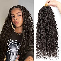 Lickran 18 Inch Goddess Locs Crochet Hair 8 Packs Boho Faux Locs Crochet Hair Pre Looped Soft Locs Crochet Hair For Black Women