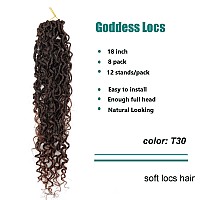 Lickran 18 Inch Goddess Locs Crochet Hair 8 Packs Faux Locs Crochet Hair Pre Looped Soft Locs Crochet Hair For Black Women 18 I