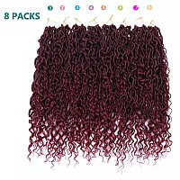 Lickran 18 Inch Goddess Locs Crochet Hair For Black Women 8 Packs Faux Locs Crochet Hair Pre Looped Boho Soft Locs Crochet Hair