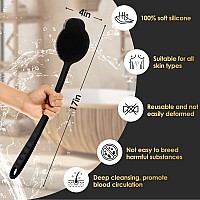 Silicone Back Scrubber For Shower Upgrade Long Handle Silicone Body Scrubber Back Scrubber Exfoliating And Massage Can Produce