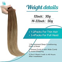 Fshine Hair Extensions Tape In Real Human Hair Balayage Hair Extensions Color 10 Golden Brown To 14 Dark Blonde 12 Inch Invisibl