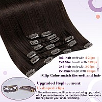 Laavoo Brown Hair Extensions Clip Ins Real Human Hair 24 Inch Clip In Hair Extensions Real Human Hair Medium Brown Human Hair Cl