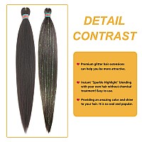 Run Shui Brown Black With Tinsel Pre Stretched Braiding Hair 2 Packs Pre Feathered Braid Hair Extensions 30 Inches Kanekalon Hai