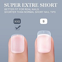 Gelike Ec 600Pcs Extra Short Square Gel X Nail Tips 600Pcs Preshape Acrylic Nail For Full Cover Diy At Home Salon 12 Sizes