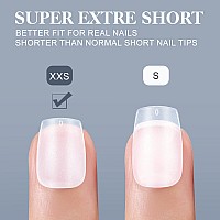 Gelike Ec 600Pcs Extra Short Coffin Gel X Nail Tips Preshape Acrylic Nail For Full Cover Diy At Home Salon 12 Sizes