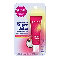 Eos 24H Moisture Super Balm Coconut Milk Lip Mask Day Or Night Lip Treatment Made For Sensitive Skin 035 Fl Oz