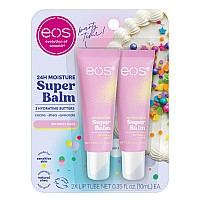 Eos 24H Moisture Super Balm Birthday Cake Lip Mask Day Or Night Lip Treatment Made For Sensitive Skin 035 Fl Oz 2Pack