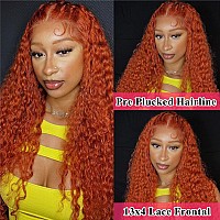 Aveiyce Ginger Orange Deep Wave Lace Front Wigs Human Hair Colored 13X4 Hd Transparent Lace Frontal Wig Human Hair For Black Wom