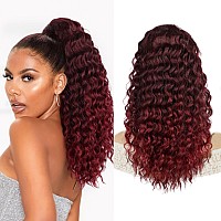 Aisi Beauty Curly Ponytail Extension Drawstring Ponytail Extension For Black Women Synthetic Clip In Ponytail 20 Inch Long Curl