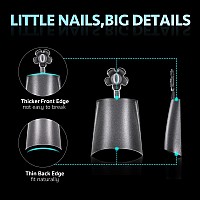 Gaoy Short Coffin Fake Nail Tips 360Pcs Matte Soft Gel X Nail Tips 12 Sizes Half Cover Acrylic False Press On Nails Tips Nail