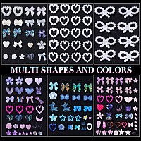 3D Assorted Nail Charms Mix Bear Acrylic Pink Color Blue White Nail Charms Planet Star Nail Gems Charms Color Butterfly Bowknots