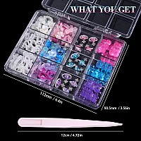 3D Assorted Nail Charms Mix Bear Acrylic Pink Color Blue White Nail Charms Planet Star Nail Gems Charms Color Butterfly Bowknots