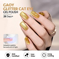 Gaoy Glitter Cat Eye Gel Nail Polish Set With Magnet Colorful Galaxy For Holographic Cat Eye Salon Gel Manicure And Nail Art Di