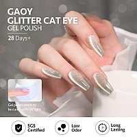 Gaoy Glitter Cat Eye Gel Nail Polish Set With Magnet Pink Galaxy For Holographic Cat Eye Salon Gel Manicure And Nail Art Diy At