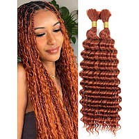 Ginger Deep Wave Human Braiding Hair 100 Raw India Human Hair Braiding Hair No Weft 100G 1 Pack2 Bundles Longer Lifespan Hum