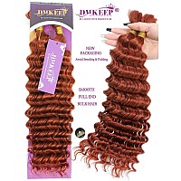 Ginger Deep Wave Human Braiding Hair 100 Raw India Human Hair Braiding Hair No Weft 100G 1 Pack2 Bundles Longer Lifespan Hum