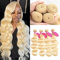 Seekomi 613 Human Hair Body Wave 4 Bundles 12A Brazilian Hair 18 20 22 24 Inch Blonde Body Wave Human Hair Bundles 100 Virgin H