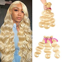 Seekomi 613 Body Wave Human Hair Bundles 16 18 20 Inch 12A Virgin Remy Blonde 3 Bundles Human Hair 100 Unprocessed 613 Human Ha