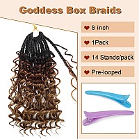 Goddess Box Braids Crochet Hair With Curly Ends 8 Inch Bohomian Box Braids Crochet Braids 1 Packs 3X Crochet Braids Synthetic Br