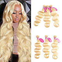 Seekomi 613 Body Wave Human Hair Bundles 14 16 18 Inch 12A Blonde 3 Bundles Body Wave Human Hair 100 Unprocessed 613 Human Hair